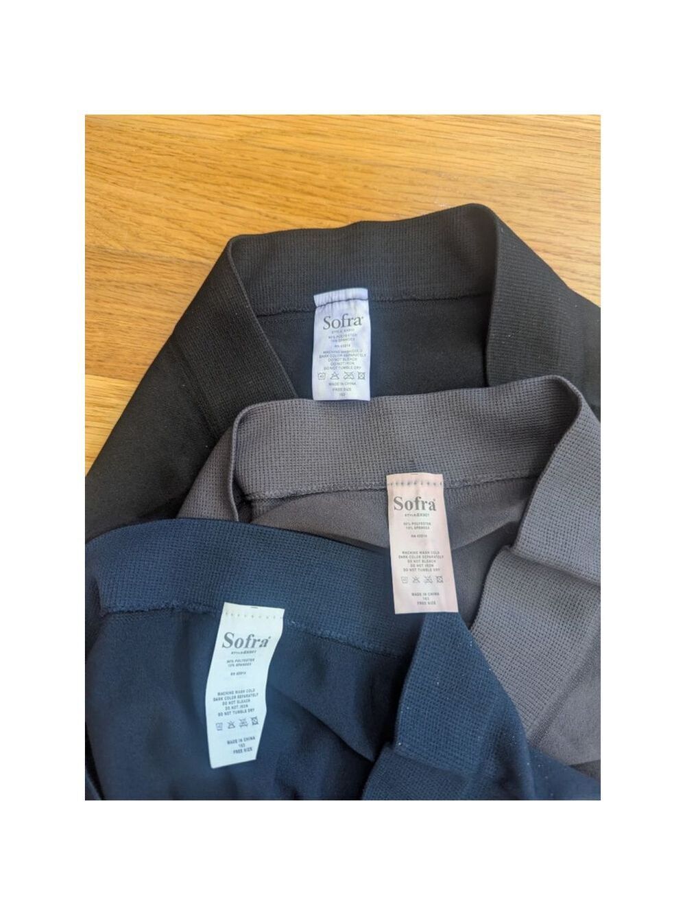 Sofra Leggings Black Gray Navy Free Size Set of 3 - Picture 5 of 8